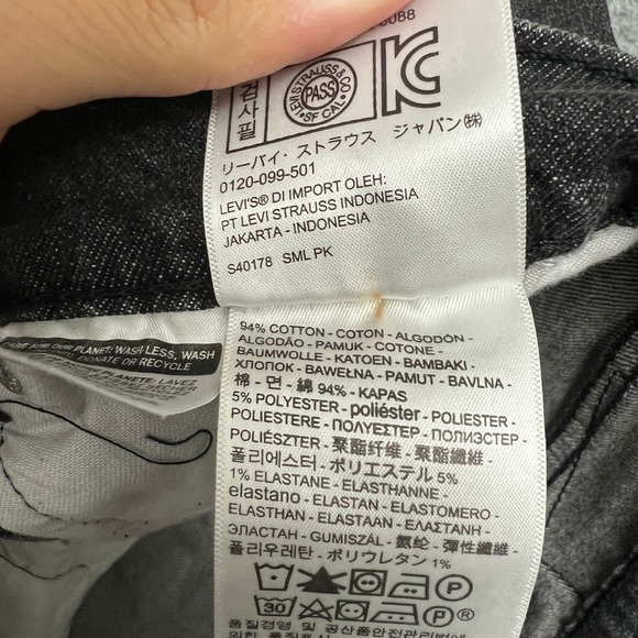 Levis 505 Jeans Mens 34x32 Gray Black Wash Straight Leg Denim Classic Fit Formal - Picture 9 of 11